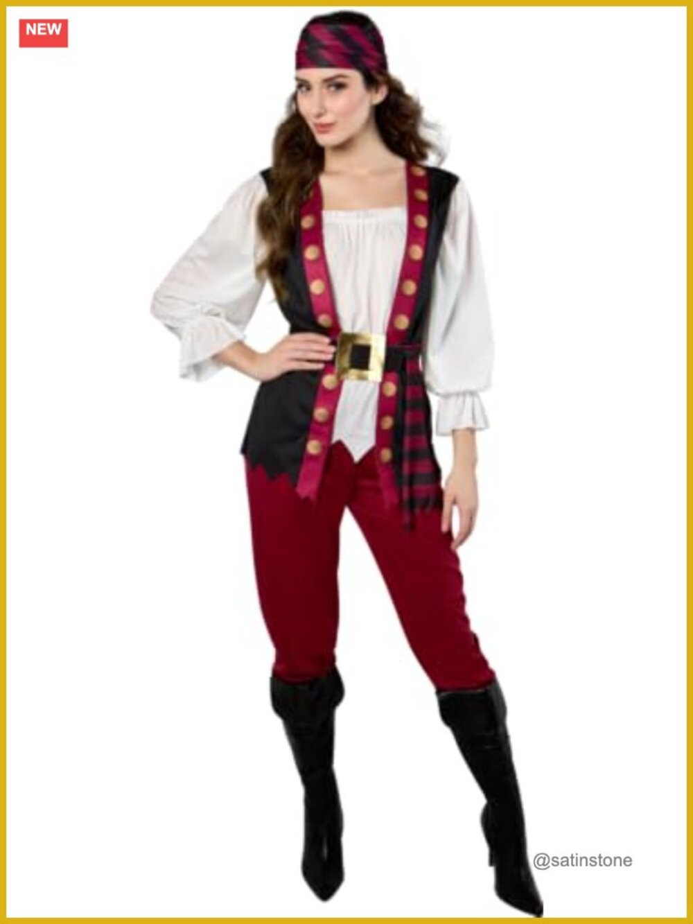 Lusty Pirate Costume Women's Size Small 5-Piece Halloween Cosplay